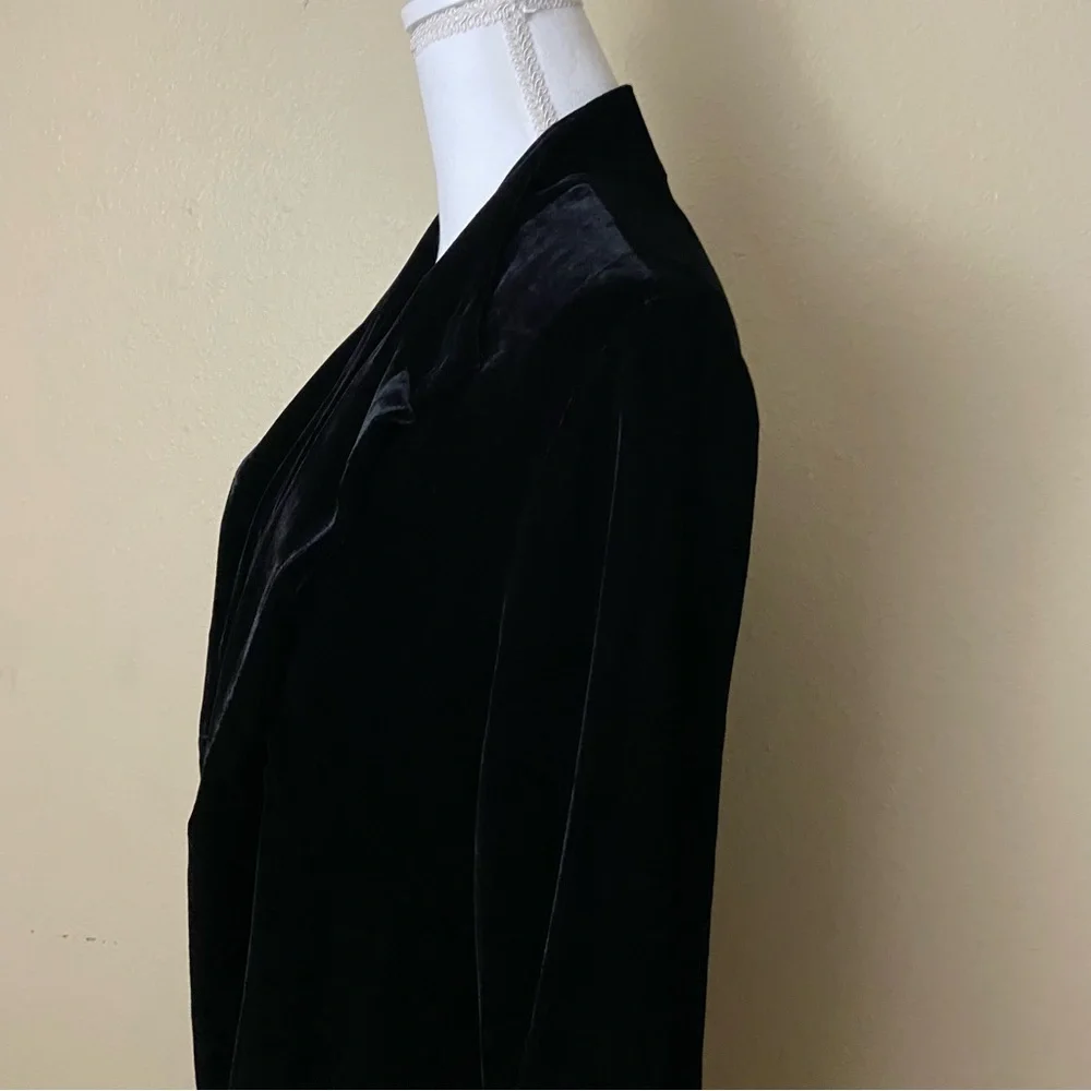 Eileen Fisher Velvet Open Front Cardigan- Silk Blend outer/ 100% silk lining- M - Picture 4 of 9